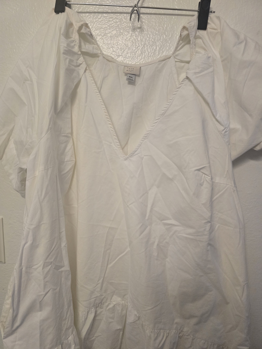 a new day White V-Neck Tiered Cotton Dress - Picture 6 of 6